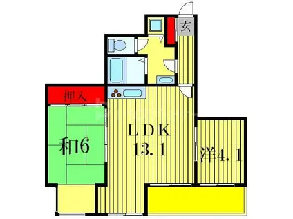 INSURANCE BLDG.14(2LDK/6階)の間取り写真