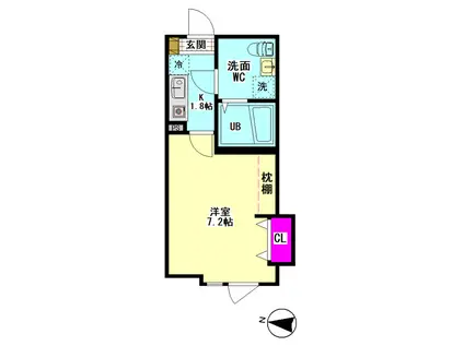 グランレイム糀谷(1K/1階)の間取り写真