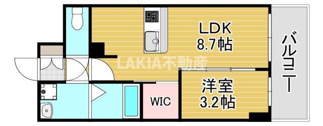 プレサンス桜ノ宮イーサリアル(1LDK/5階)の間取り写真
