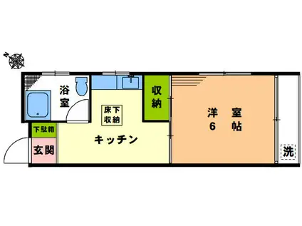 セレシア平和の森(1K/2階)の間取り写真