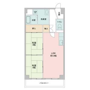 レジディア日比野(2LDK/13階)の間取り写真