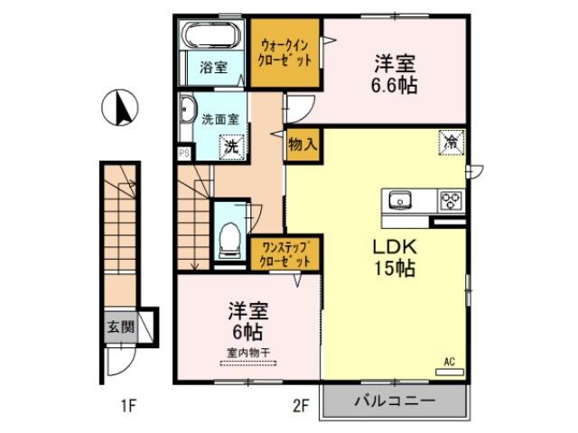 東山ヒルズIII(2LDK/2階)の間取り写真