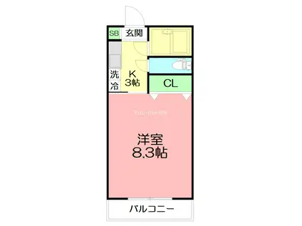 ホロン湘南弐番館(ワンルーム/1階)の間取り写真