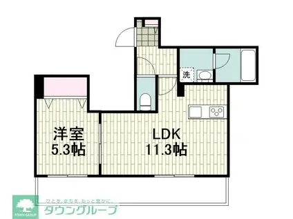 グランディール新子安(1LDK/2階)の間取り写真