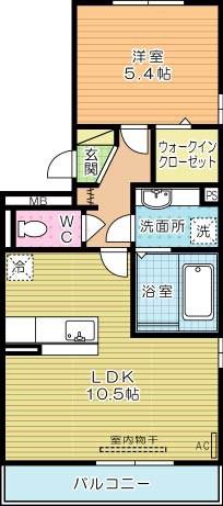 クラポンテMIII(1LDK/2階)の間取り写真