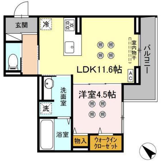 SHINYA BLDG.V(1LDK/3階)の間取り写真