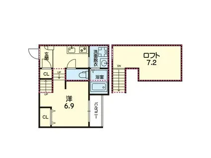 ステラ熊本駅南II(1K/1階)の間取り写真