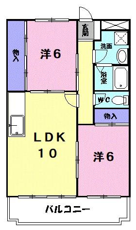 LASSIK(2LDK/3階)の間取り写真