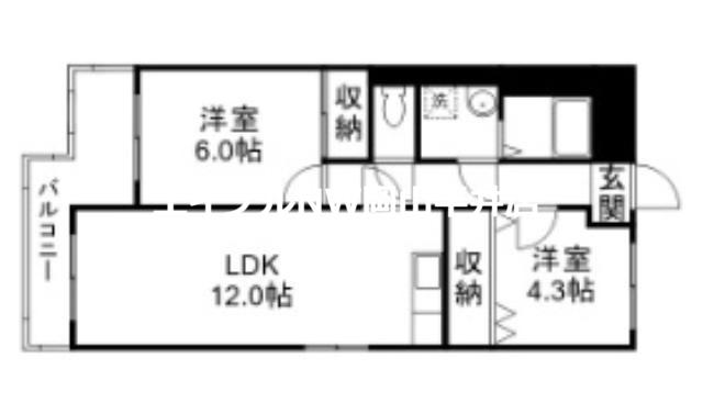 リエゾン原(2LDK/1階)の間取り写真