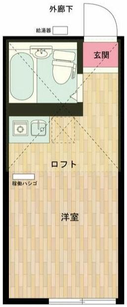 ユナイトステージ四谷下町(ワンルーム/2階)の間取り写真
