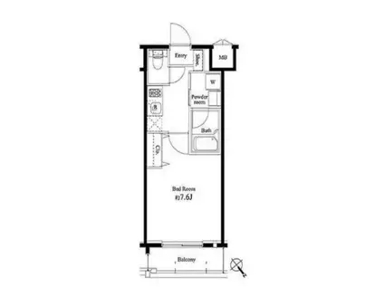 ハーモニーレジデンス門前仲町(1K/12階)の間取り写真