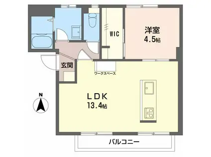 フレグランスアゼリア(1LDK/1階)の間取り写真