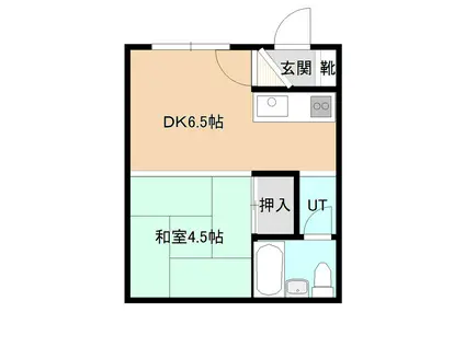 フレクション南郷(1DK/1階)の間取り写真