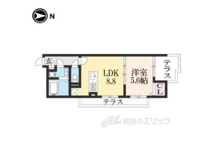 メゾンドクレール西大路(1LDK/1階)の間取り写真