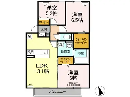 グランエトワールB棟(3LDK/2階)の間取り写真