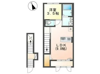 クラリスコート(1LDK/2階)の間取り写真