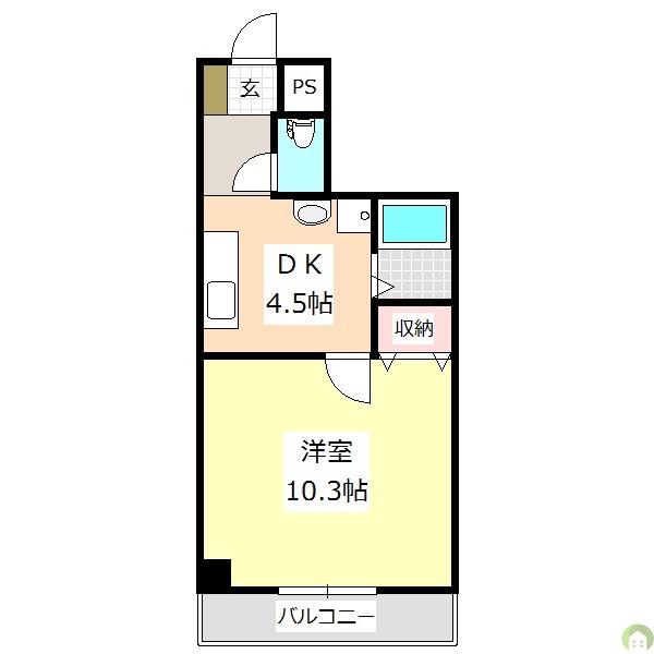メゾン南昭和(1DK/5階)の間取り写真
