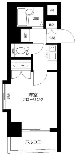 メインステージ早稲田(1K/8階)の間取り写真