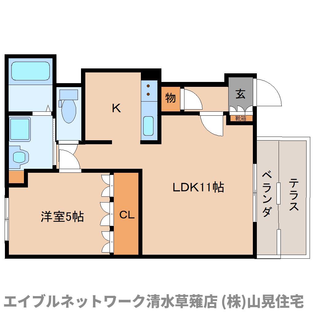 グレース・ワン(1LDK/1階)の間取り写真