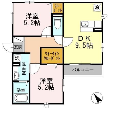 セリジェブラン赤塚新町(1DK/1階)の間取り写真