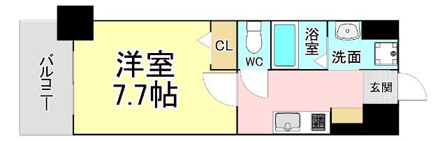 MDIグランコルディール室町(1K/9階)の間取り写真