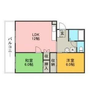 清水ハイツ(2LDK/1階)の間取り写真
