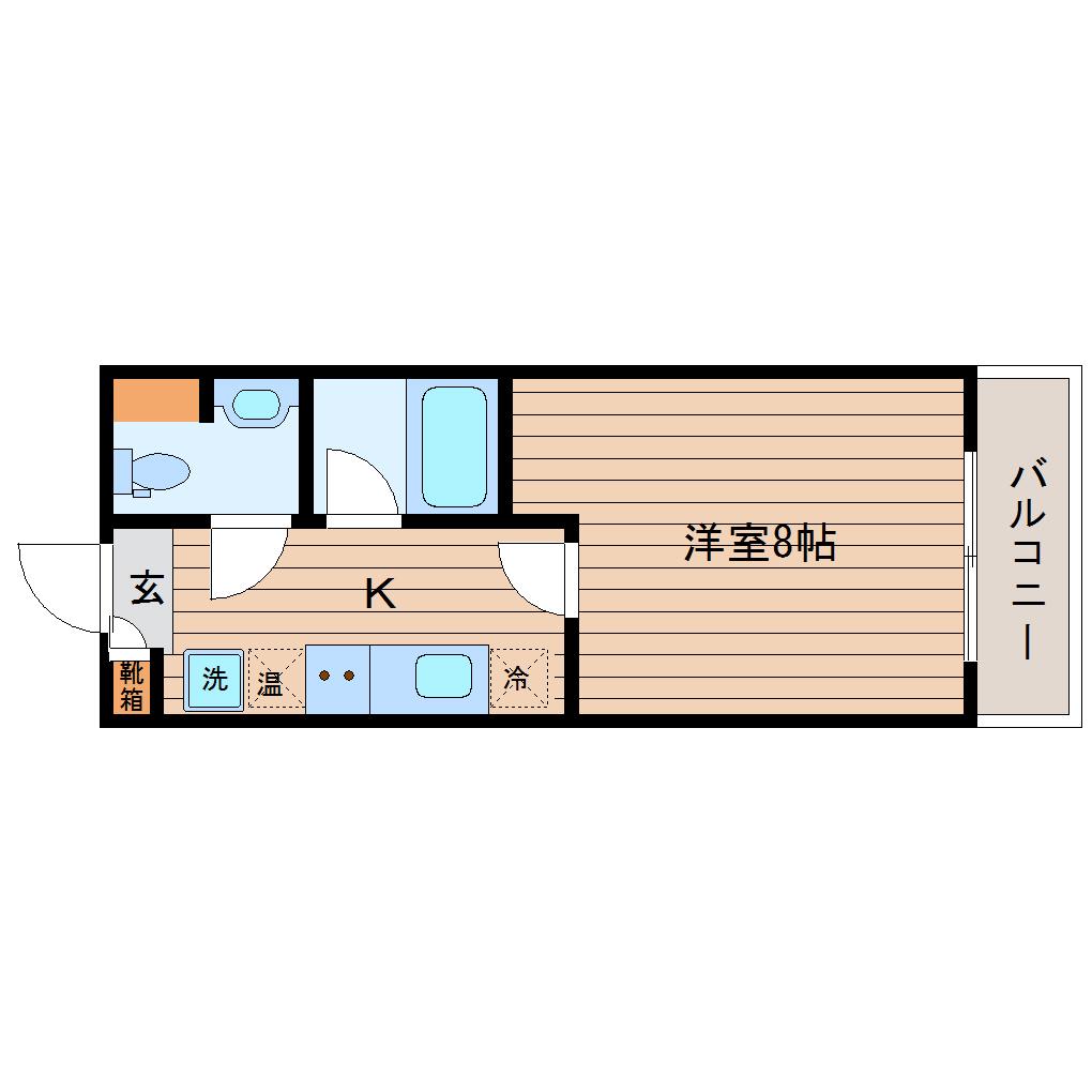 パレット(1K/2階)の間取り写真