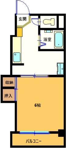 ハイムサンシルク(1DK/4階)の間取り写真