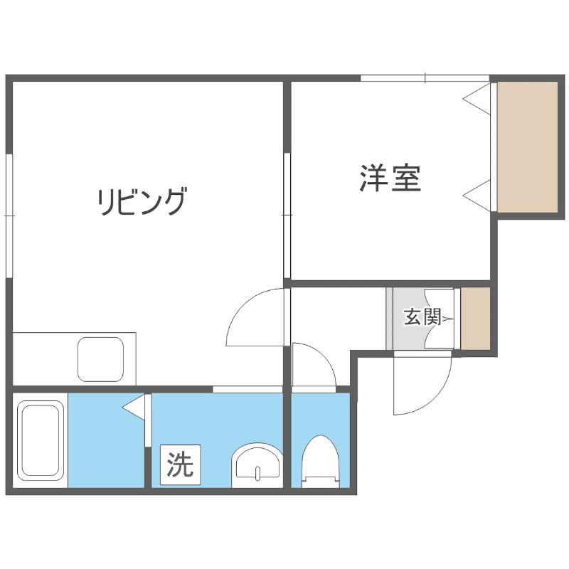サウス南郷(1LDK/3階)の間取り写真