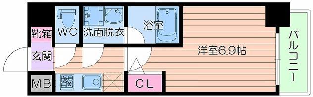 サムティ天王寺イースト(1K/8階)の間取り写真
