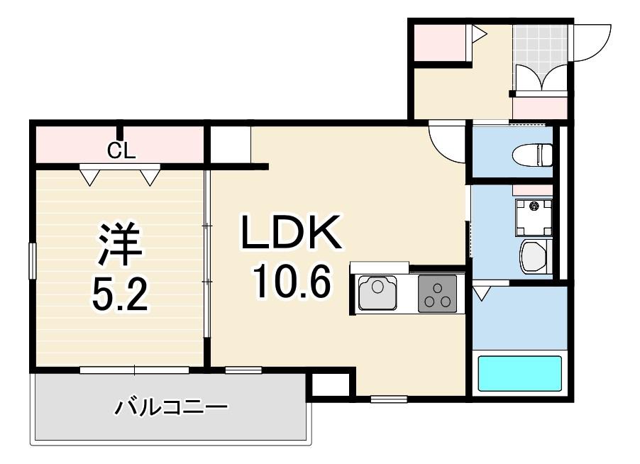 BENE OKAMOTO(1LDK/2階)の間取り写真