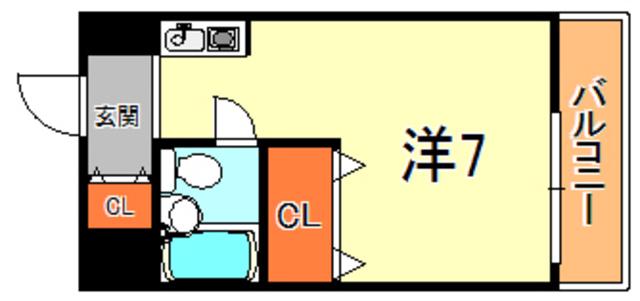 サムティ灘駅前(ワンルーム/2階)の間取り写真