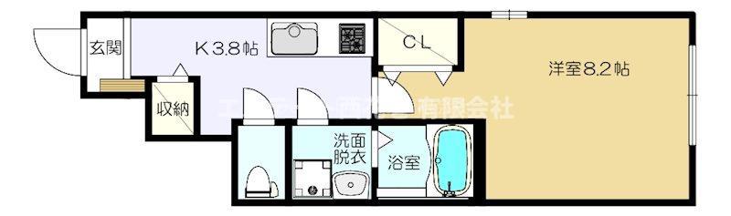 LEBEL DRIE(1K/1階)の間取り写真
