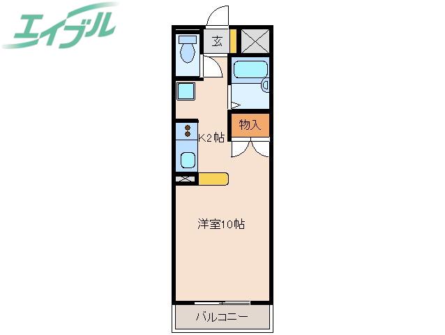 荒木ハイツ(1K/4階)の間取り写真