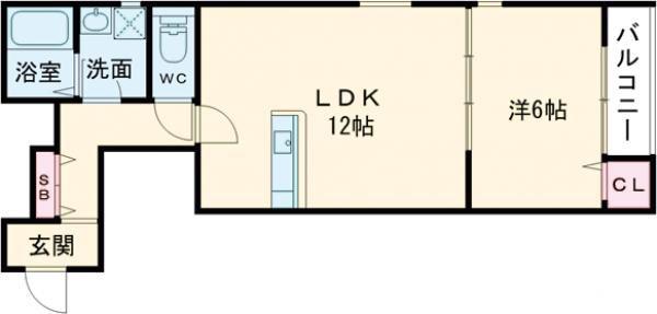 ハウスモメゾン大浜 A(1LDK/1階)の間取り写真