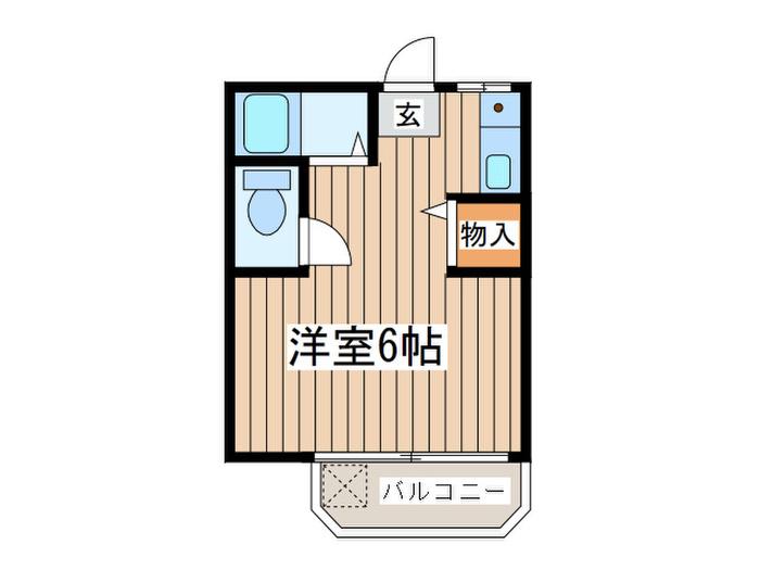 湘南エクセルハイツ(ワンルーム/2階)の間取り写真