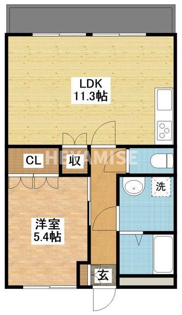 プランドール弐番館(1LDK/2階)の間取り写真