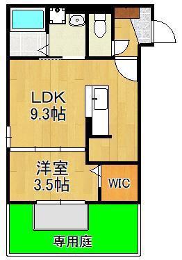 D-ROOM下富野(1LDK/1階)の間取り写真