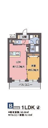 パルテール甲南山手(1LDK/3階)の間取り写真