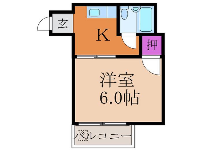 安田マンション(1K/2階)の間取り写真