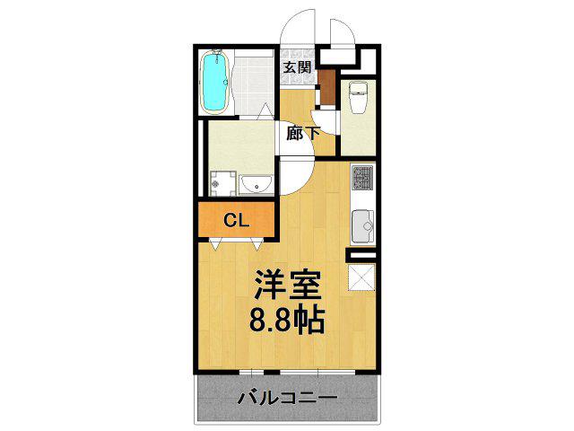 OTTS西ノ口(ワンルーム/1階)の間取り写真