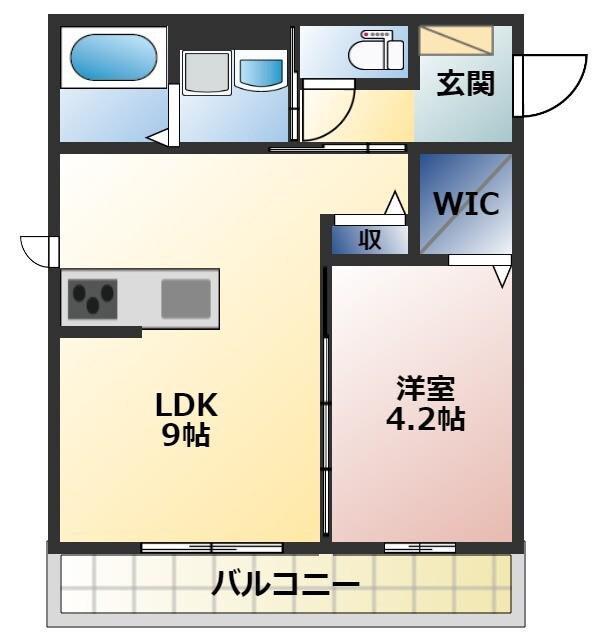 レーヴェ神田町(1LDK/1階)の間取り写真