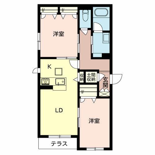 サントル和泉III(2LDK/1階)の間取り写真