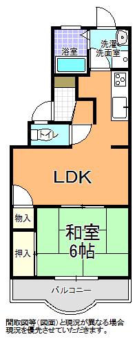 ピュイ・リゼールマンション(1LDK/1階)の間取り写真