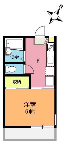 ライブコアー上尾A(1K/2階)の間取り写真