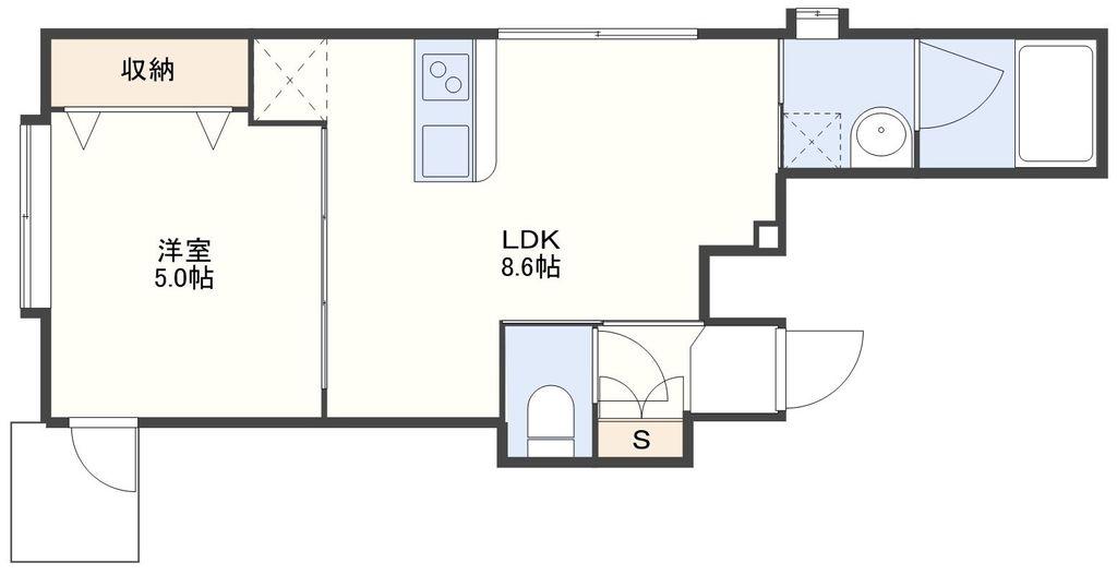 サンライズ・D(1LDK/5階)の間取り写真