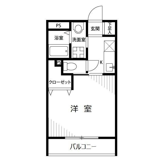 アムールAKIRA(1K/1階)の間取り写真