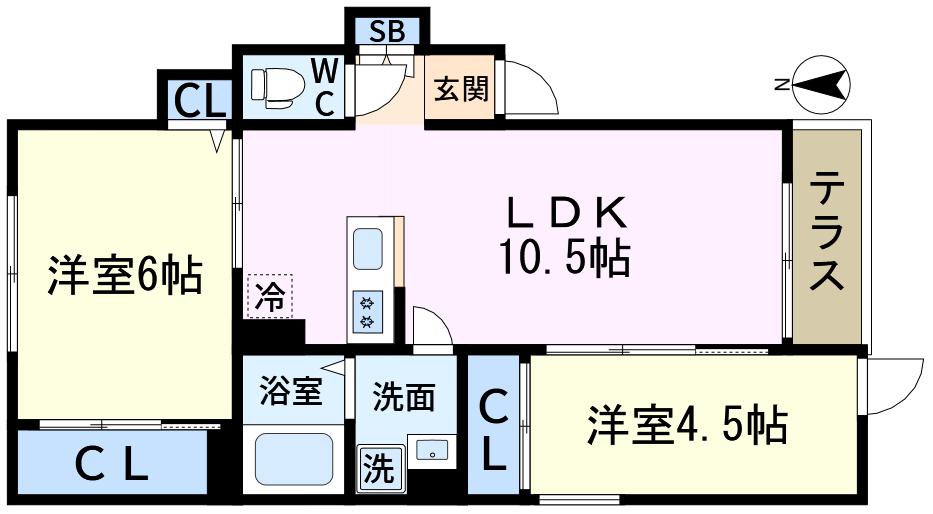 CIERO ZEN(2LDK/1階)の間取り写真