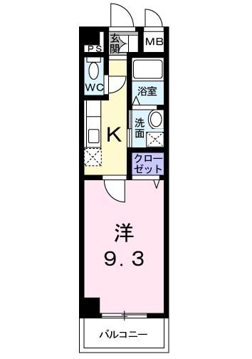 カーサイリーデ(1K/1階)の間取り写真