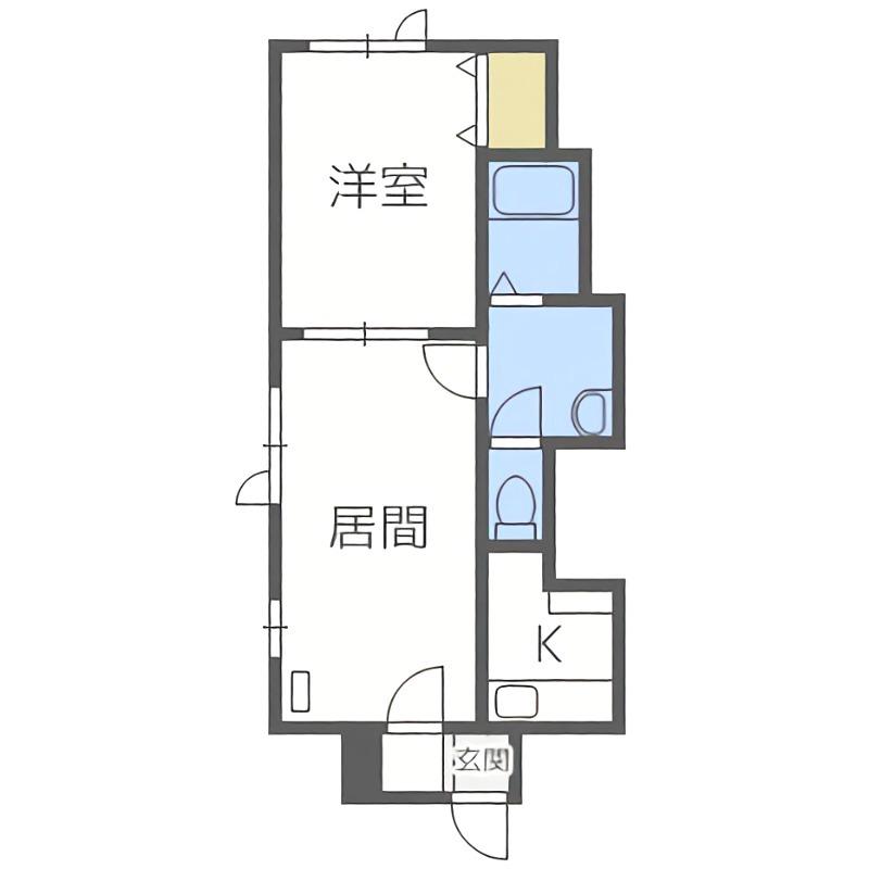 VIOLETTE白石(1LDK/2階)の間取り写真